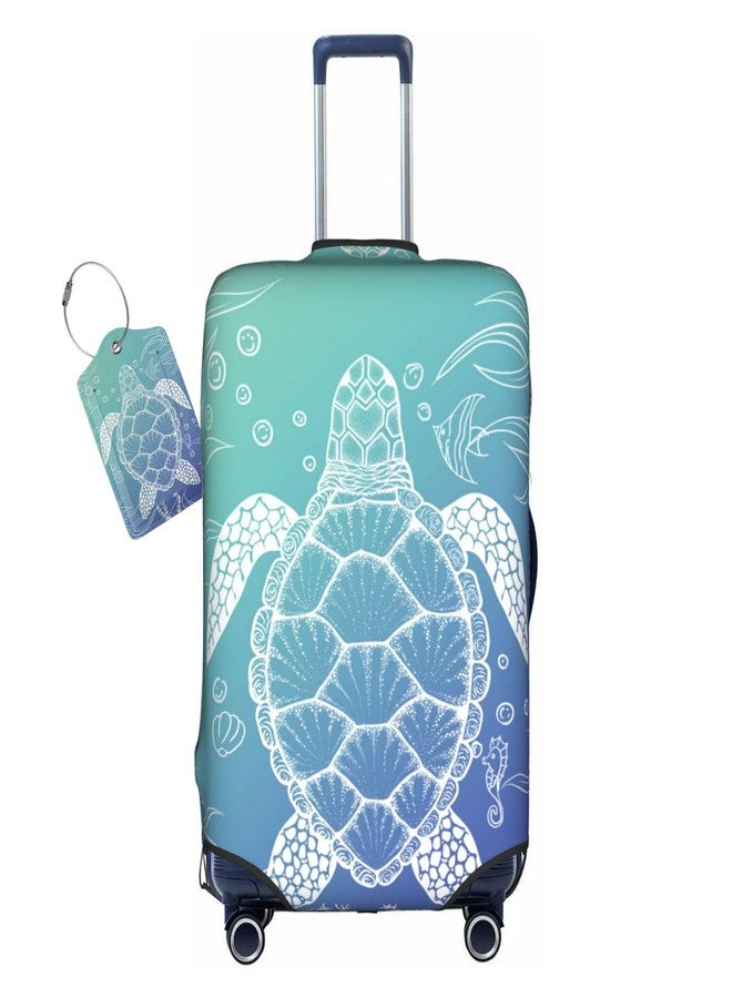 Vridoyt Ocean Sea Turtle Luggage Cover Washable Suitcase Protector, Turtle Theme Party Luggage Tag Travel Birthday Gifts For Men Women (XL 29-32 Inch Luggage) - Image 1